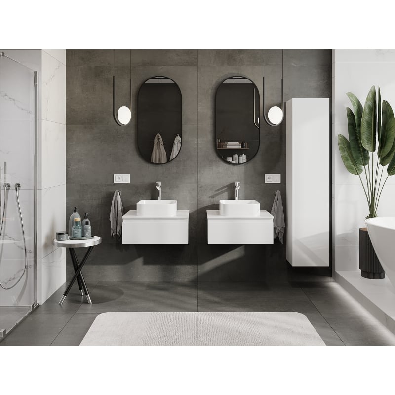 Mexen Orio meuble de salle de bain sous lavabo 60 cm, 1 tiroir, blanc brillant - 91A10-06023-1-BF00