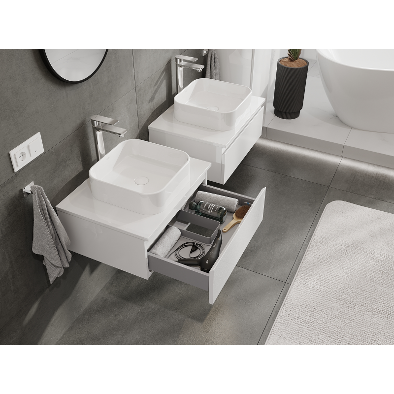 Mexen Orio meuble de salle de bain sous lavabo 60 cm, 1 tiroir, blanc brillant - 91A10-06023-1-BF00