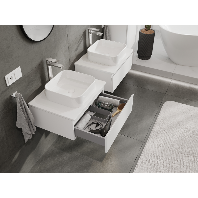 Mexen Orio armoire de salle de bain sous lavabo 60 cm, 1 tiroir, blanc mat - 91A10-06023-1-BF01