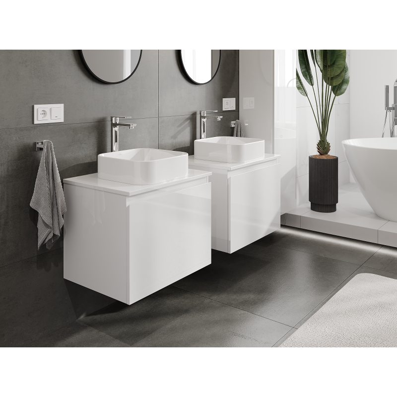 Mexen Orio meuble de salle de bain sous lavabo 60 cm, 1 tiroir, blanc brillant - 91A10-06047-1-BF00