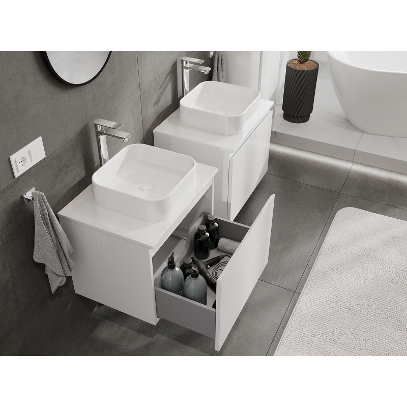 Mexen Orio meuble de salle de bain sous lavabo 60 cm, 1 tiroir, blanc brillant - 91A10-06047-1-BF00