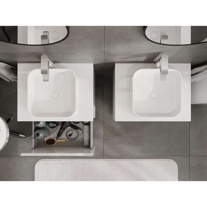 Mexen Orio meuble de salle de bain sous lavabo 60 cm, 1 tiroir, blanc brillant - 91A10-06047-1-BF00