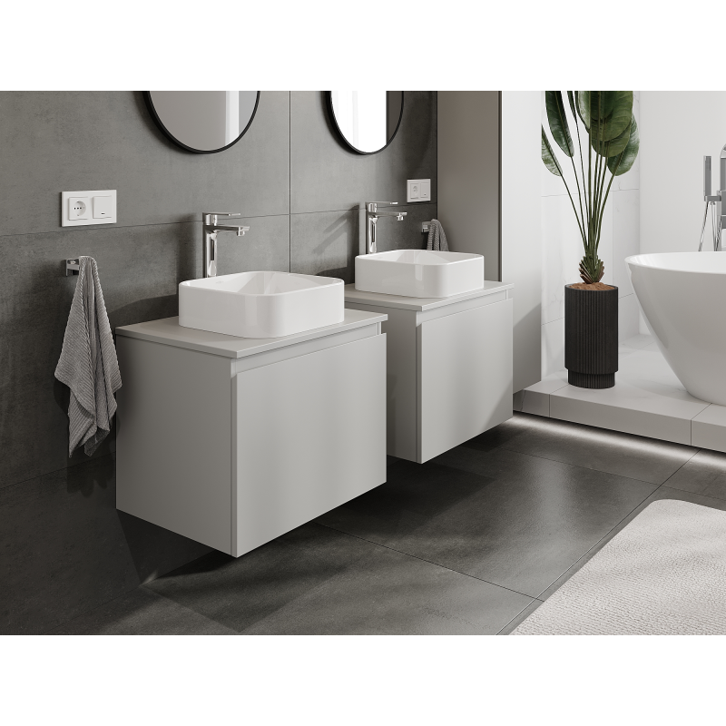Mexen Orio meuble de salle de bains sous lavabo 60 cm, 1 tiroir, gris mat - 91A10-06047-1-BF62