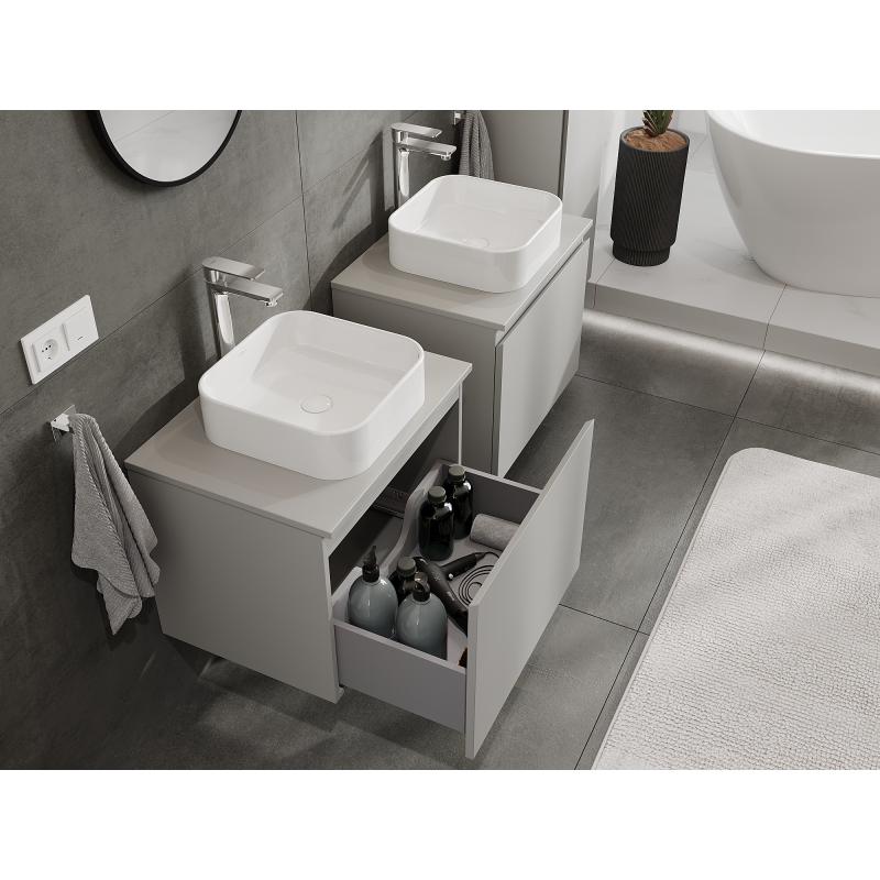 Mexen Orio meuble de salle de bains sous lavabo 60 cm, 1 tiroir, gris mat - 91A10-06047-1-BF62
