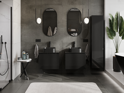 Mexen Orio meuble de salle de bain sous lavabo 60 cm, 1 tiroir, noir brillant - 91A10-06047-1-BF70