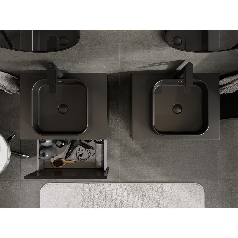 Mexen Orio meuble de salle de bain sous-lavabo 60 cm, 1 tiroir, noir mat - 91A10-06047-1-BF71