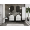 Mexen Orio meuble-lavabo salle de bain 60 cm, 2 tiroirs, blanc brillant - 91A10-06047-2-BFF00