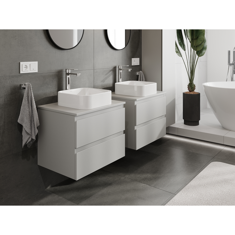 Mexen Orio meuble de salle de bain sous-lavabo 60 cm, 2 tiroirs, gris mat - 91A10-06047-2-BFF62