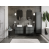 Mexen Orio meuble de salle de bain sous-lavabo 60 cm, 2 tiroirs, graphite mat - 91A10-06047-2-BFF66
