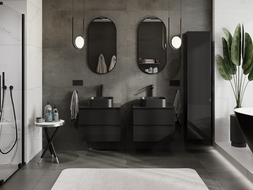 Mexen Orio meuble-lavabo 60 cm, 2 tiroirs, noir brillant - 91A10-06047-2-BFF70
