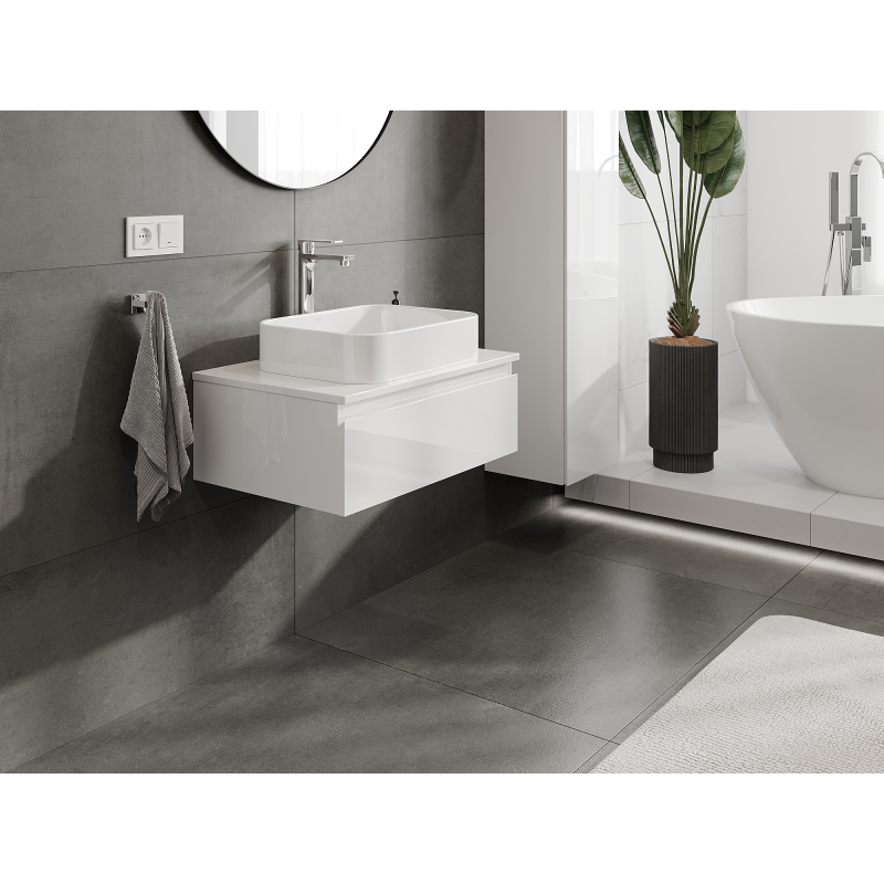 Mexen Orio meuble de salle de bain sous lavabo 70 cm, 1 tiroir, blanc brillant - 91A10-07023-1-BF00