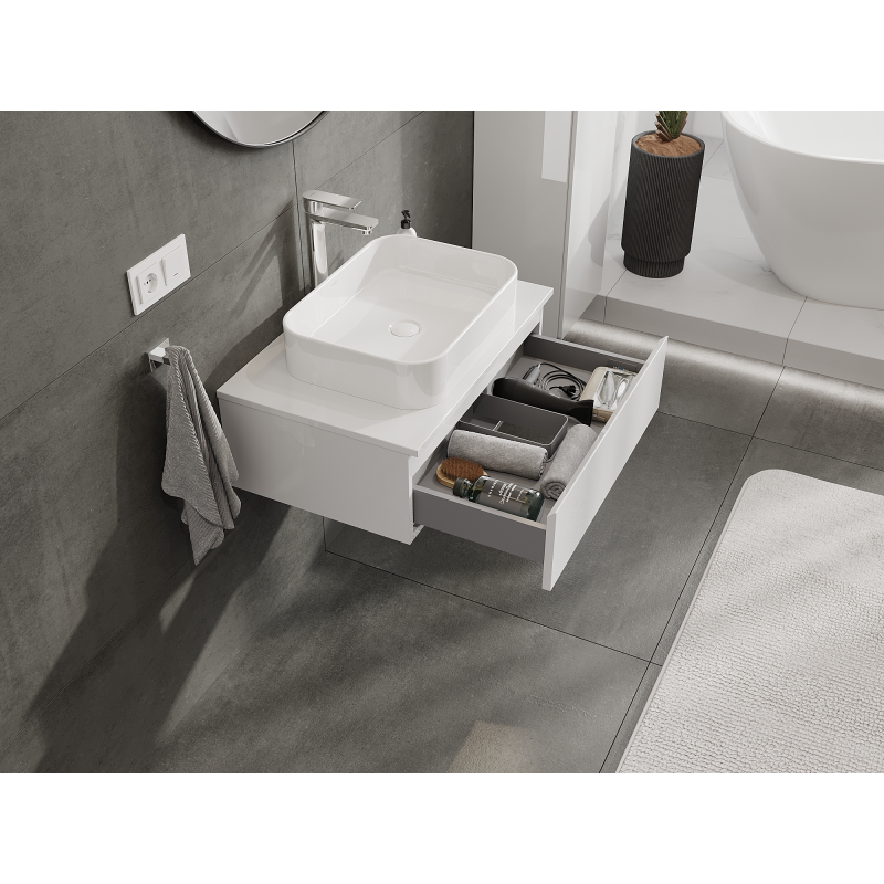 Mexen Orio meuble de salle de bain sous lavabo 70 cm, 1 tiroir, blanc brillant - 91A10-07023-1-BF00