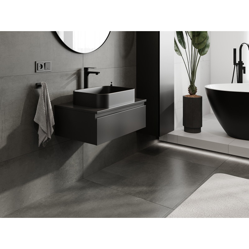 Mexen Orio meuble-lavabo 70 cm, 1 tiroir, noir mat - 91A10-07023-1-BF71