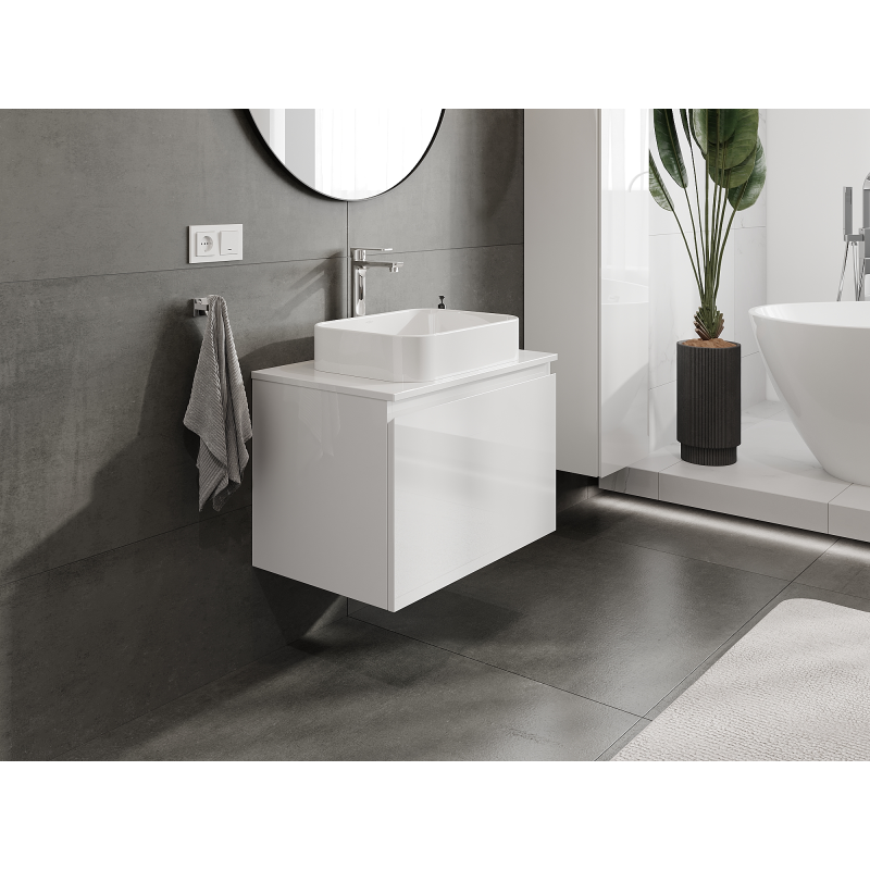 Mexen Orio armoire de salle de bains sous lavabo 70 cm, 1 tiroir, blanc brillant - 91A10-07047-1-BF00