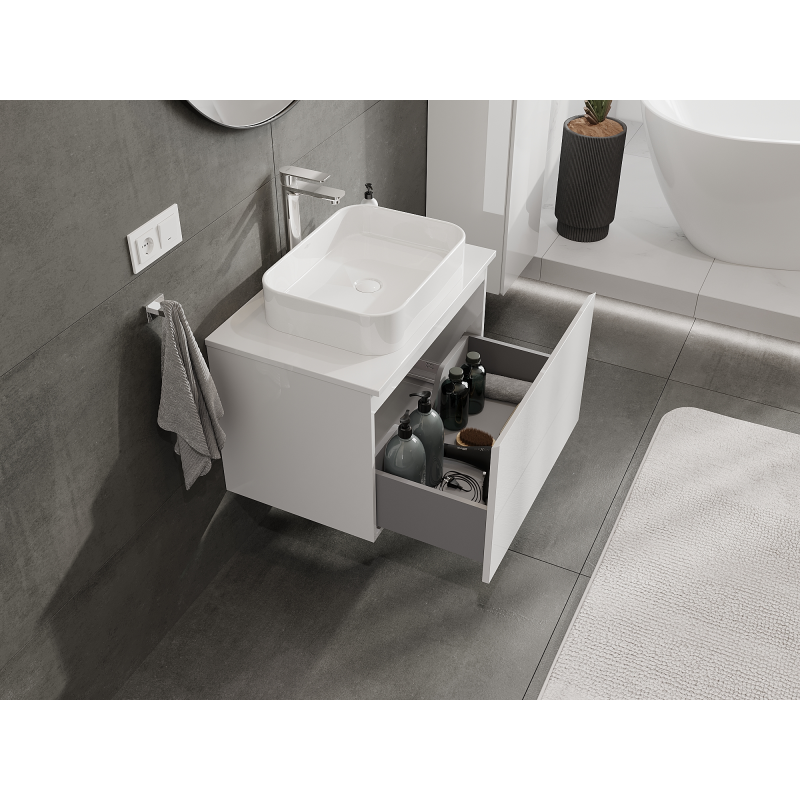Mexen Orio armoire de salle de bains sous lavabo 70 cm, 1 tiroir, blanc brillant - 91A10-07047-1-BF00
