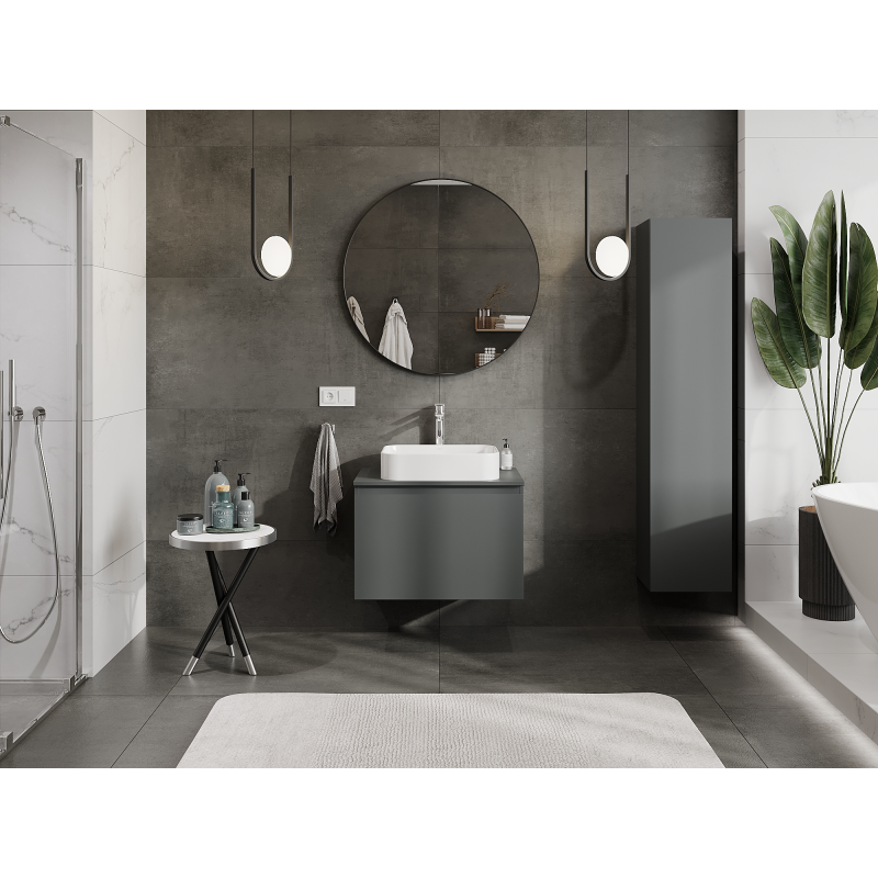 Mexen Orio meuble de salle de bain sous lavabo 70 cm, 1 tiroir, graphite mat - 91A10-07047-1-BF66