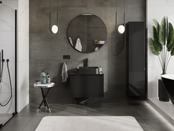 Mexen Orio meuble de salle de bain sous-lavabo 70 cm, 1 tiroir, noir brillant - 91A10-07047-1-BF70