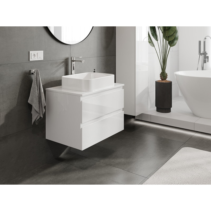 Mexen Orio meuble de salle de bains sous lavabo 70 cm, 2 tiroirs, blanc brillant - 91A10-07047-2-BFF00