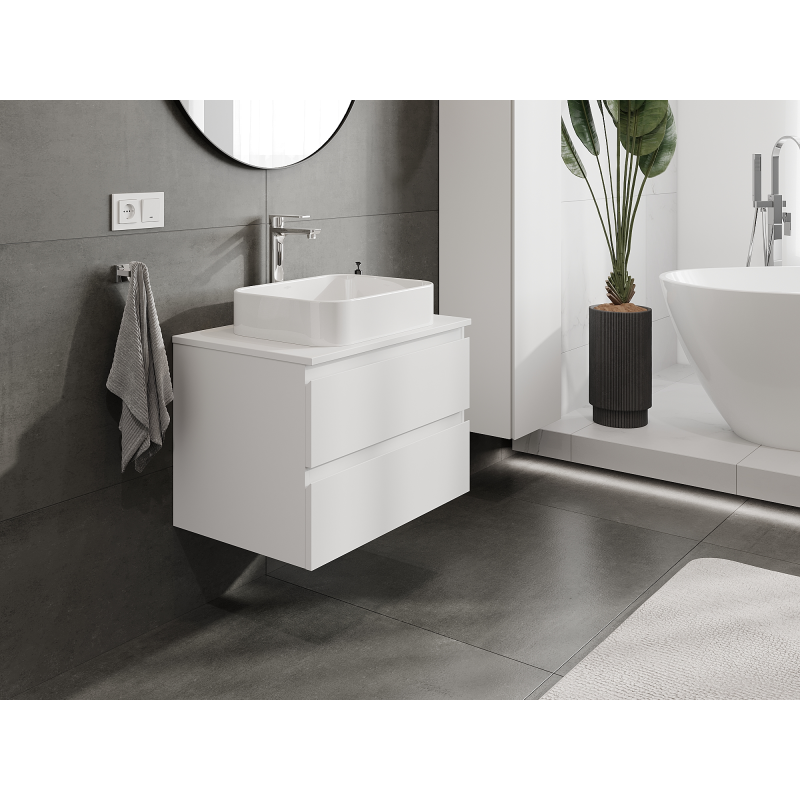 Mexen Orio meuble de salle de bain sous-vasque 70 cm, 2 tiroirs, blanc mat - 91A10-07047-2-BFF01