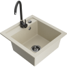 Mexen Vito évier en granit à 1 cuve avec robinet mélangeur Telma, Beige - 6503-69-670200-70