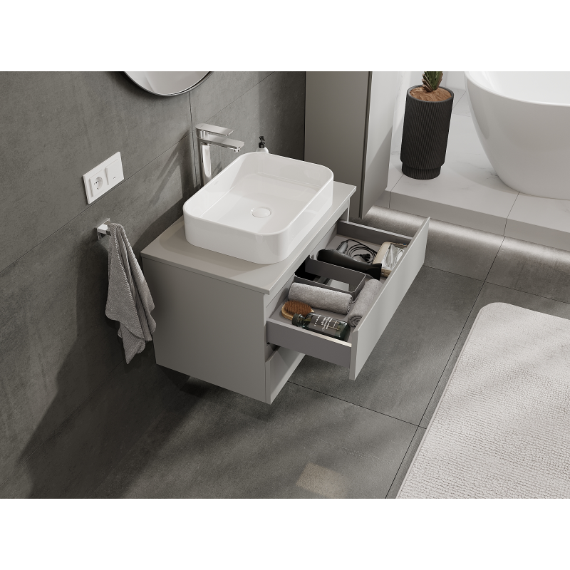 Mexen Orio armoire de salle de bain sous-lavabo 70 cm, 2 tiroirs, gris mat - 91A10-07047-2-BFF62