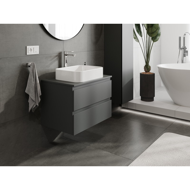Mexen Orio meuble de salle de bains sous lavabo 70 cm, 2 tiroirs, graphite mat - 91A10-07047-2-BFF66