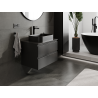 Mexen Orio meuble de salle de bain sous-lavabo 70 cm, 2 tiroirs, noir mat - 91A10-07047-2-BFF71