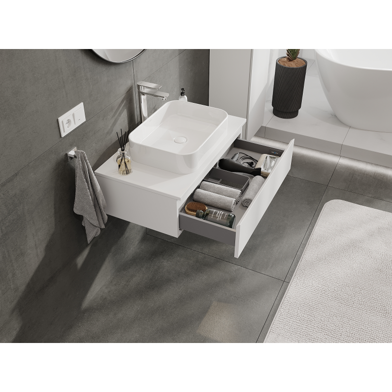 Mexen Orio meuble de salle de bains sous lavabo 80 cm, 1 tiroir, blanc mat - 91A10-08023-1-BF01