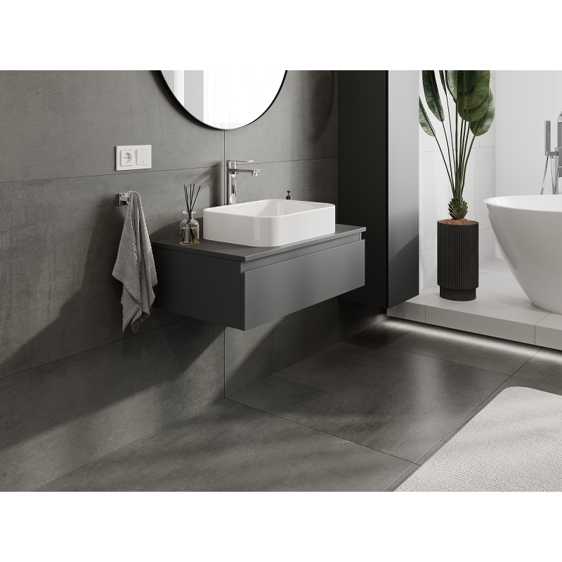 Mexen Orio meuble de salle de bains sous-lavabo 80 cm, 1 tiroir, graphite mat - 91A10-08023-1-BF66