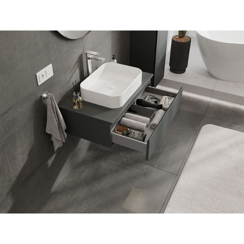 Mexen Orio meuble de salle de bains sous-lavabo 80 cm, 1 tiroir, graphite mat - 91A10-08023-1-BF66