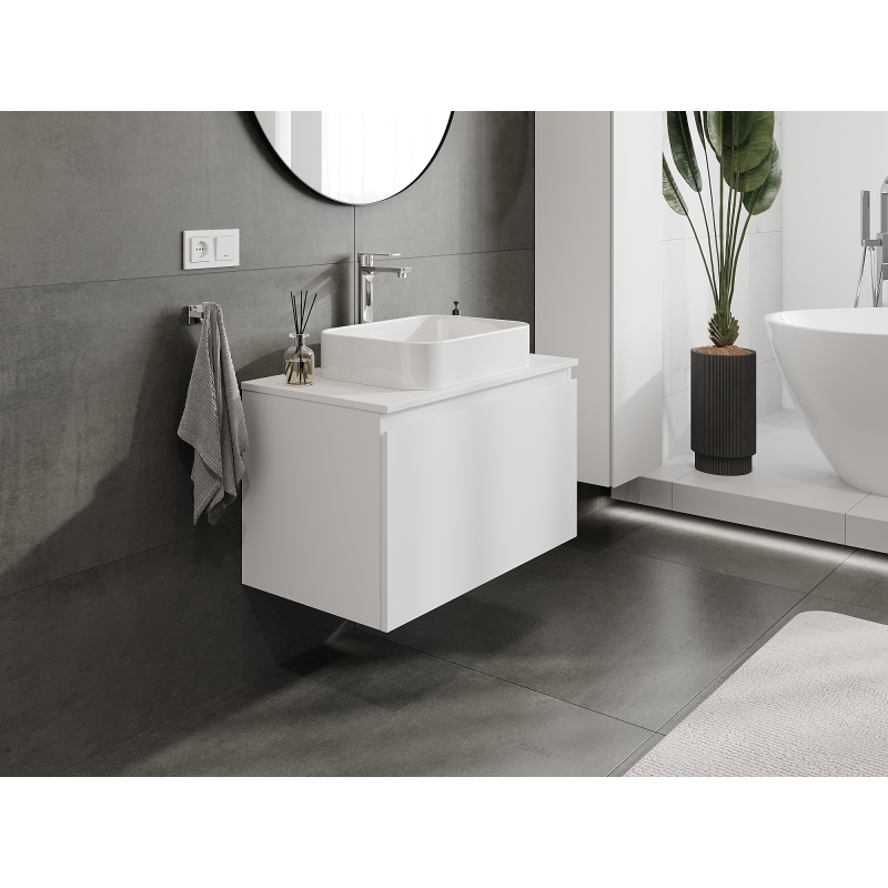 Mexen Orio meuble de salle de bain sous-lavabo 80 cm, 1 tiroir, blanc mat - 91A10-08047-1-BF01