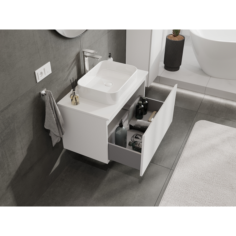 Mexen Orio meuble de salle de bain sous-lavabo 80 cm, 1 tiroir, blanc mat - 91A10-08047-1-BF01