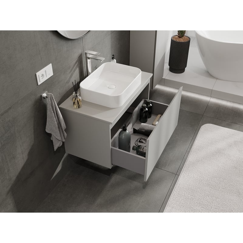 Mexen Orio armoire de salle de bain sous lavabo 80 cm, 1 tiroir, gris mat - 91A10-08047-1-BF62