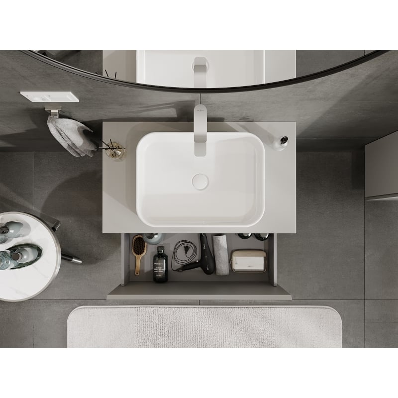Mexen Orio armoire de salle de bain sous lavabo 80 cm, 1 tiroir, gris mat - 91A10-08047-1-BF62