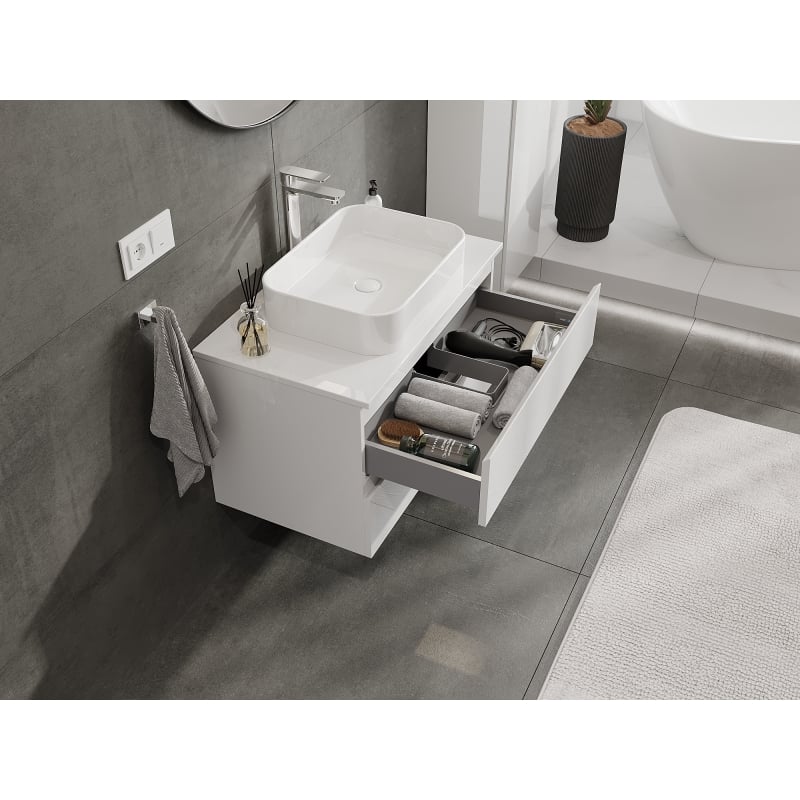 Mexen Orio meuble de salle de bain sous-lavabo 80 cm, 2 tiroirs, blanc brillant - 91A10-08047-2-BFF00