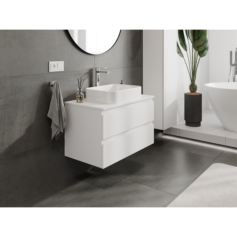 Mexen Orio meuble de salle de bain sous lavabo 80 cm, 2 tiroirs, blanc mat - 91A10-08047-2-BFF01