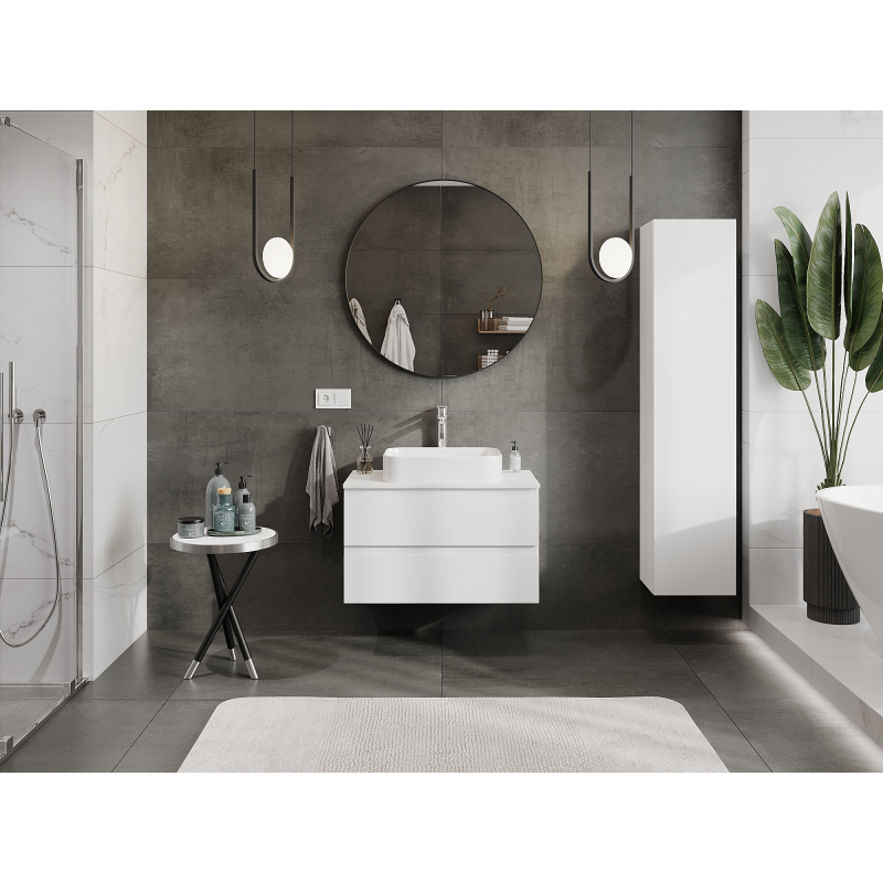 Mexen Orio meuble de salle de bain sous lavabo 80 cm, 2 tiroirs, blanc mat - 91A10-08047-2-BFF01