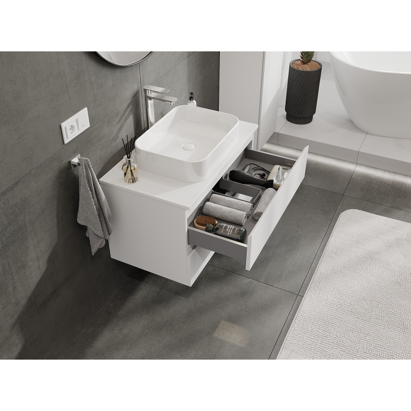 Mexen Orio meuble de salle de bain sous lavabo 80 cm, 2 tiroirs, blanc mat - 91A10-08047-2-BFF01