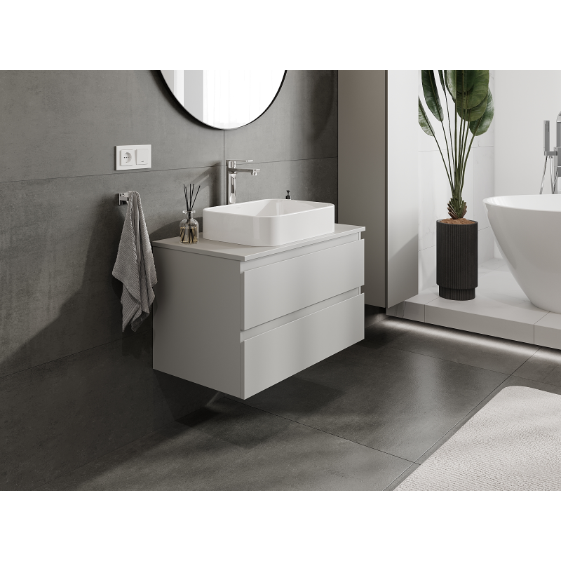 Mexen Orio meuble de salle de bains sous lavabo 80 cm, 2 tiroirs, gris mat - 91A10-08047-2-BFF62