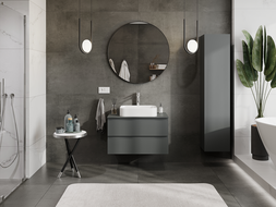 Mexen Orio armoire de salle de bains sous-vasque 80 cm, 2 tiroirs, graphite mat - 91A10-08047-2-BFF66