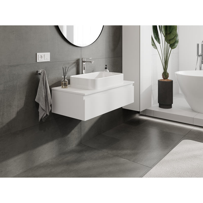 Mexen Orio armoire de salle de bain sous lavabo 90 cm, 1 tiroir, blanc mat - 91A10-09023-1-BF01