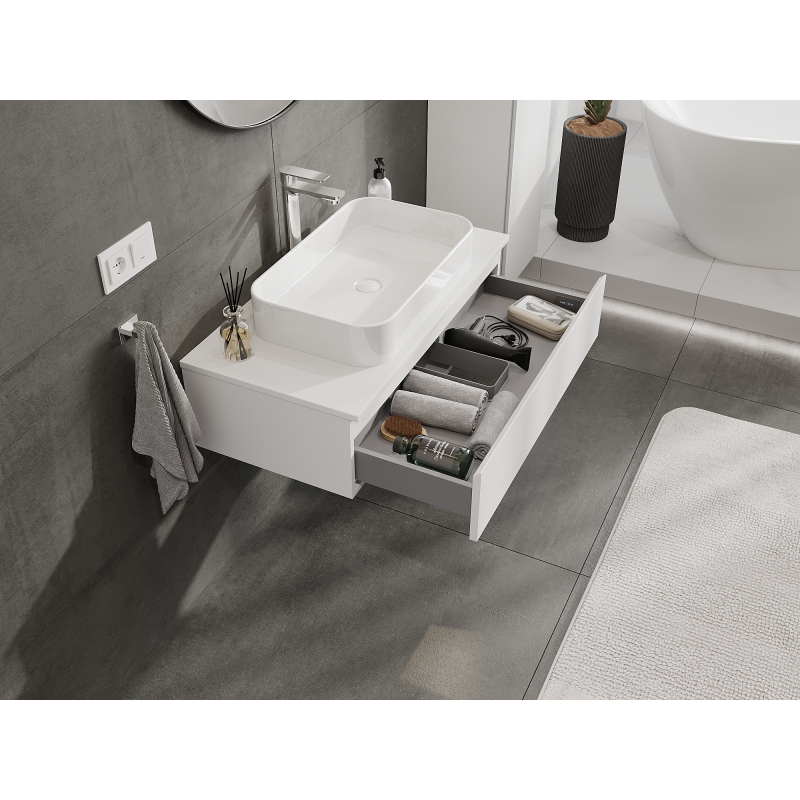 Mexen Orio armoire de salle de bain sous lavabo 90 cm, 1 tiroir, blanc mat - 91A10-09023-1-BF01