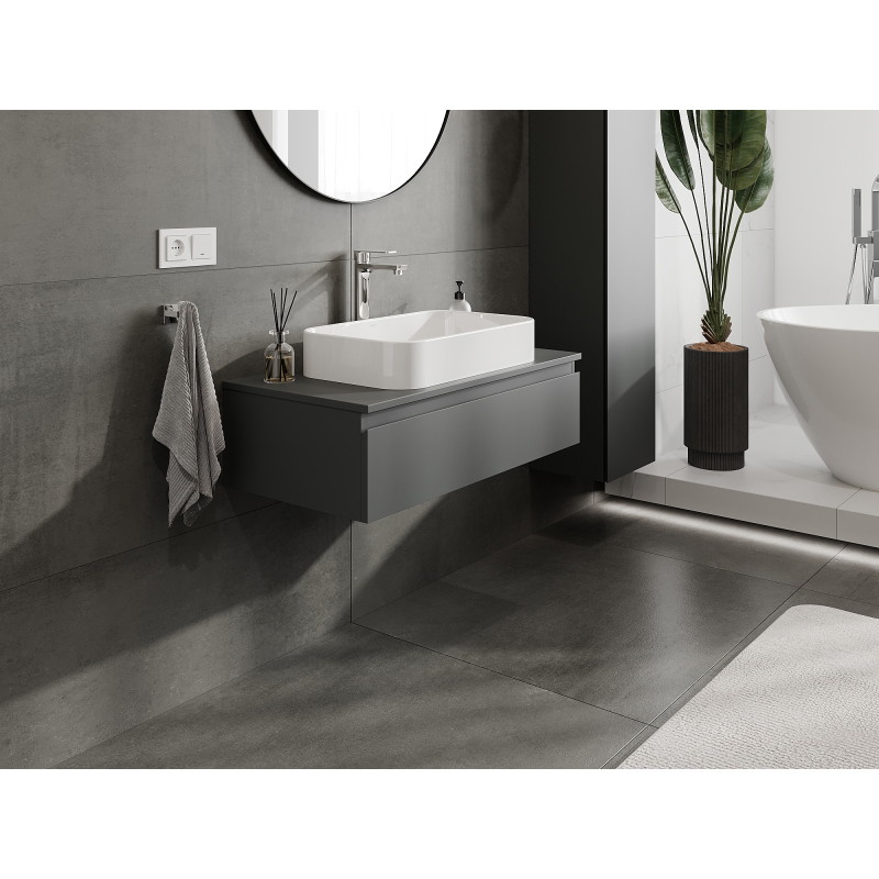 Mexen Orio meuble de salle de bains sous lavabo 90 cm, 1 tiroir, graphite mat - 91A10-09023-1-BF66