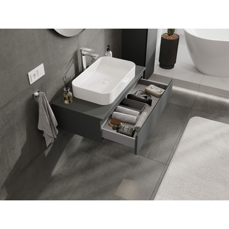 Mexen Orio meuble de salle de bains sous lavabo 90 cm, 1 tiroir, graphite mat - 91A10-09023-1-BF66