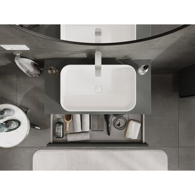 Mexen Orio meuble de salle de bains sous lavabo 90 cm, 1 tiroir, graphite mat - 91A10-09023-1-BF66