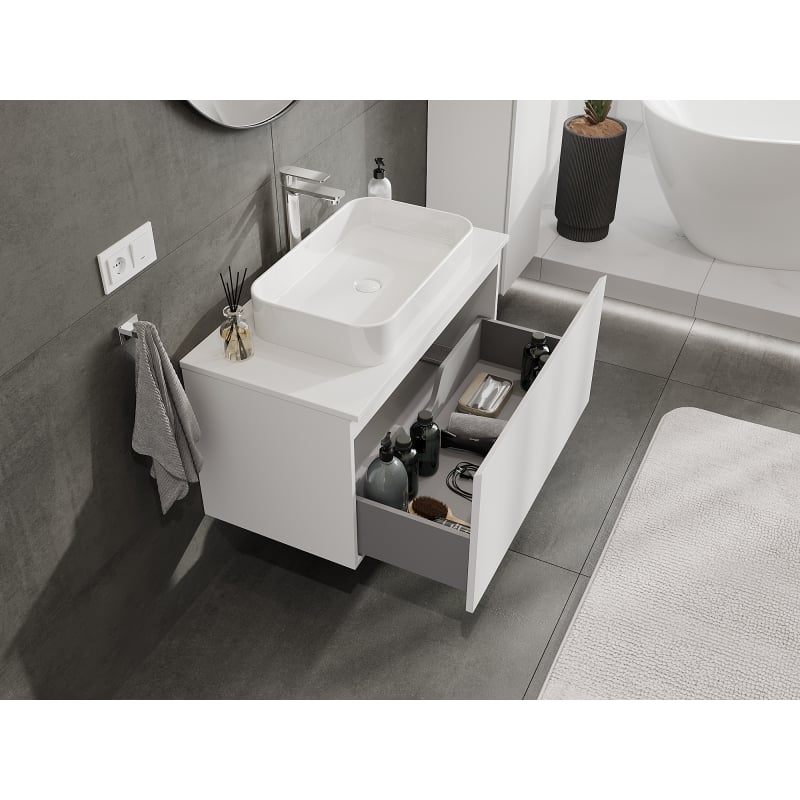 Mexen Orio armoire de salle de bain sous lavabo 90 cm, 1 tiroir, blanc mat - 91A10-09047-1-BF01
