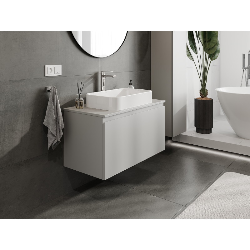Mexen Orio meuble de salle de bain sous vasque 90 cm, 1 tiroir, gris mat - 91A10-09047-1-BF62
