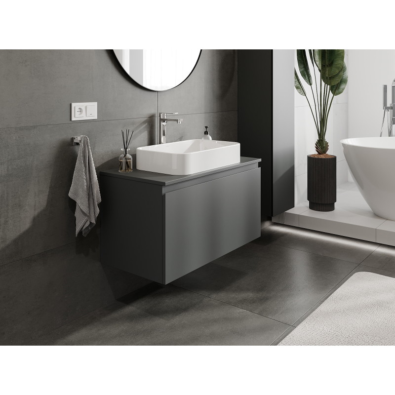 Mexen Orio armoire de salle de bain sous lavabo 90 cm, 1 tiroir, graphite mat - 91A10-09047-1-BF66