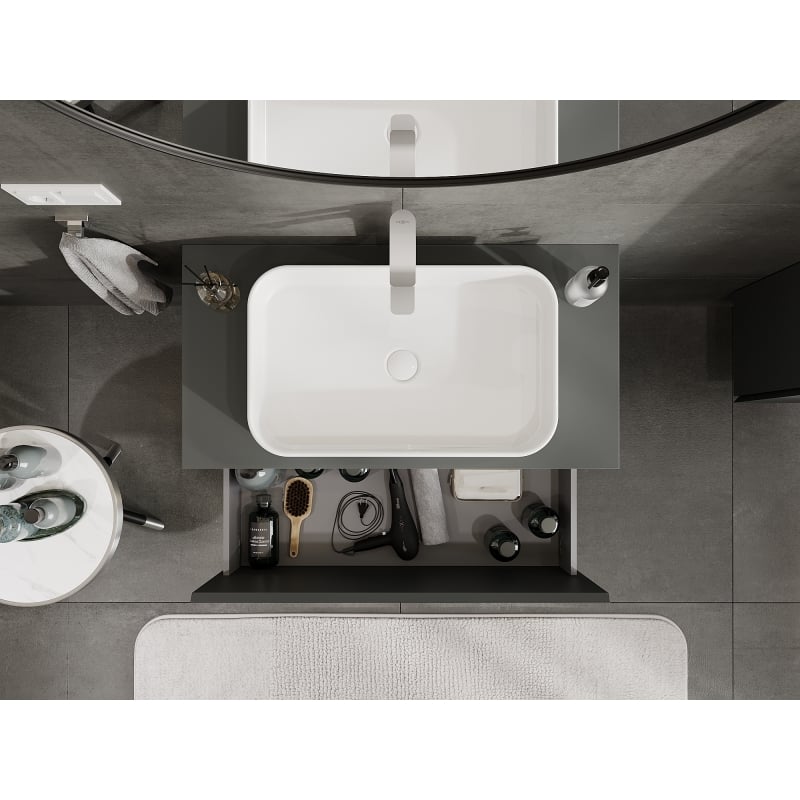 Mexen Orio armoire de salle de bain sous lavabo 90 cm, 1 tiroir, graphite mat - 91A10-09047-1-BF66