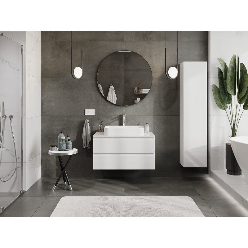 Mexen Orio meuble de salle de bain sous lavabo 90 cm, 2 tiroirs, blanc brillant - 91A10-09047-2-BFF00